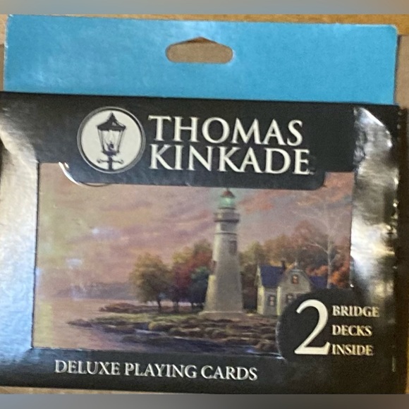 NWT Thomas Kinkade 2 Decks Of Playing Cards In A Decorative Keepsake Tin - Picture 9 of 9